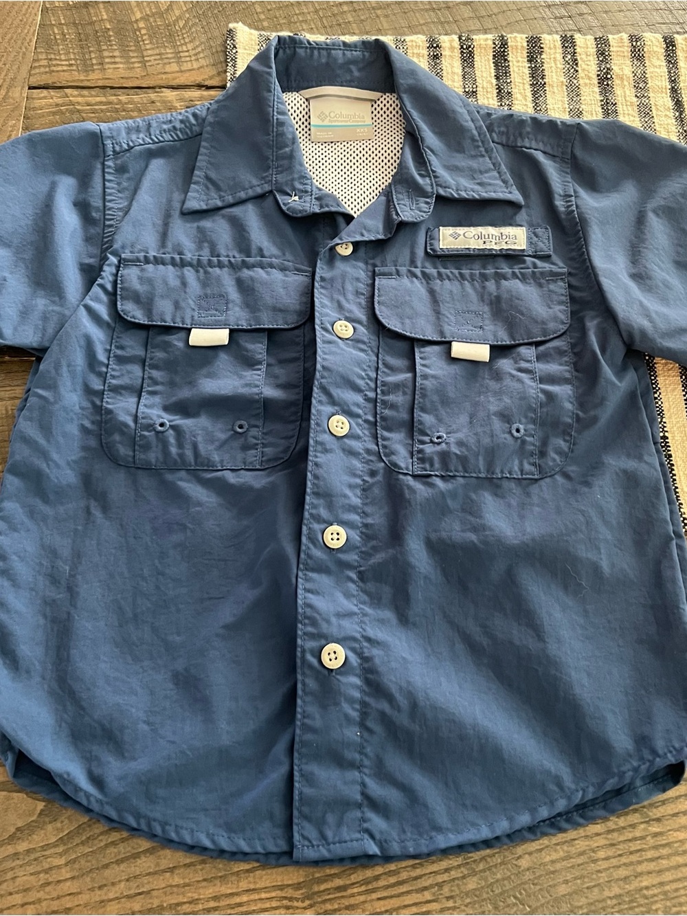 Lot of two Columbia Boys Short-Sleeve Button-Front Fishing Shirts